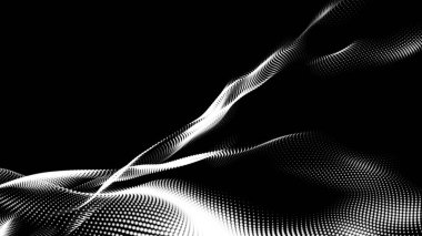 Nokta beyaz dalga teknolojisi dokusu. Soyut büyük veri dijital konsepti. 3d oluşturma.