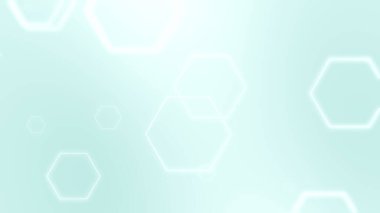 Altıgen geometrik beyaz mavi ve yeşil desenli tıbbi parlak arka plan. Soyut grafik tasarım teknolojisi ve bilim konsepti.