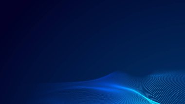 Nokta mavi dalga ışık ekran gradyan doku arkaplanı. Soyut teknoloji büyük veri dijital arkaplanı. 3d oluşturma.