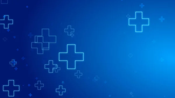 Orvosi Egészségügyi Kék Kereszt Neon Fény Formák Minta Háttér Absztrakt Stock Kép