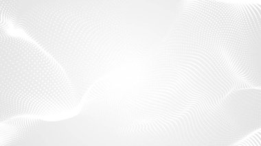 Nokta beyaz dalgalı ışık teknolojisi dokusu arka plan. Soyut büyük veri dijital konsepti. 3d oluşturma.