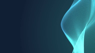 Nokta yeşil dalga ışık ekran gradyan doku arka planı. Soyut teknoloji büyük veri dijital arkaplanı. 3d oluşturma.