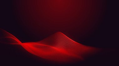 Nokta kırmızı mor dalga çizgisi açık renk gradyan koyu arkaplan. Soyut teknoloji büyük veri dijital arkaplanı. 3d oluşturma.