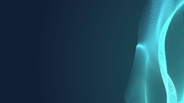 Nokta yeşil dalga ışık ekran gradyan doku arka planı. Soyut teknoloji büyük veri dijital arkaplanı. 3d oluşturma.