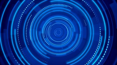 Mavi neon ışık teknolojisi. Yüksek teknoloji karanlık arka plan. Soyut grafik dijital gelecek konsept tasarımı.