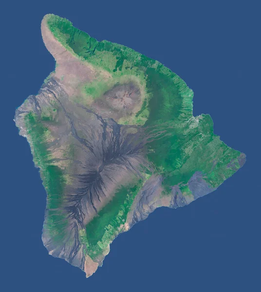 Cloud Free Landsat Супутникове Зображення Мозаїки Великих Островах Гаваї Фотографії — стокове фото