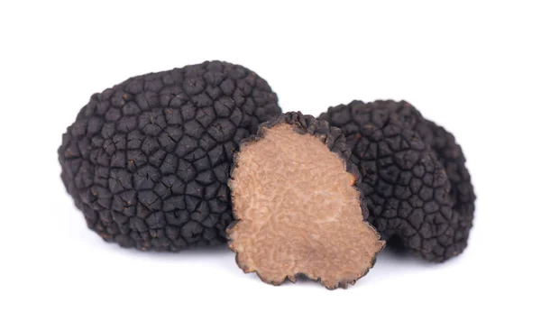 Black Truffles Isolated White Background Fresh Sliced Truffle Delicacy Exclusive — Stock Photo, Image