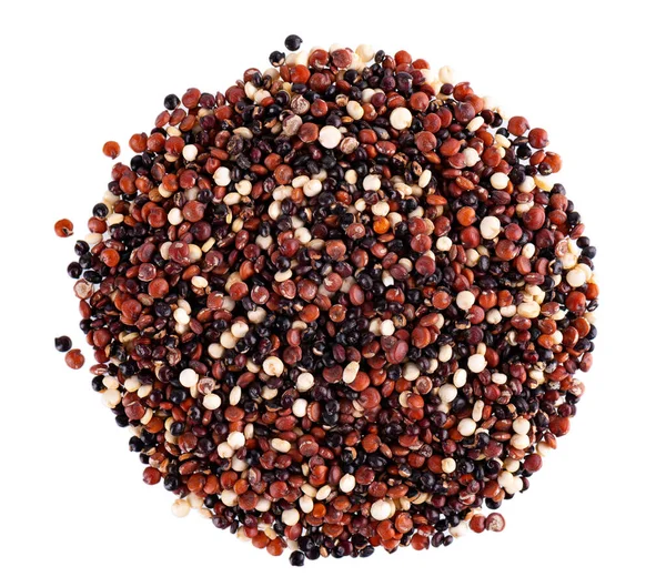 Quinoa Seeds Isolated White Background Mix White Red Black Quinoa — Stock Photo, Image