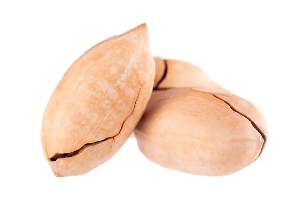 Pecan Nuts Isolated White Background Unshelled Pecan Clipping Path — Stock Photo, Image