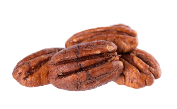 Pecan Nuts Isolated White Background Shelled Pecan Clipping Path — Stock Photo, Image