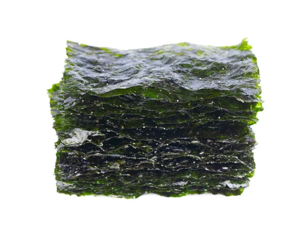 Knusprige Nori Algen Isoliert Auf Weißem Hintergrund Japanisches Essen Nori — Stockfoto