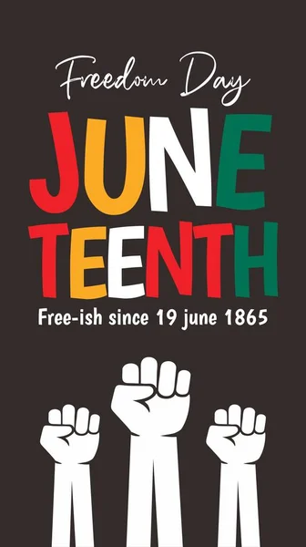 stock vector Juneteenth Day, celebration freedom, emancipation day in 19 june, African-American history and heritage.