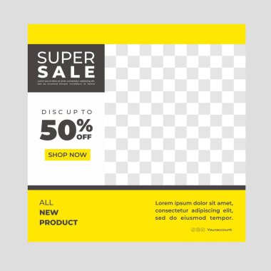 Yaratıcı vektör sosyal medya şablon koleksiyonu. Düzenlenebilir modern kare arkaplan şablonu, sosyal medya paylaşımı, arkaplan ve internet reklamları için mükemmel.