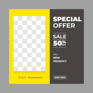 Modern kare arkaplan şablonu, sosyal medya paylaşımı, arkaplan ve internet reklamları için mükemmel.