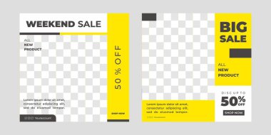 Yaratıcı vektör sosyal medya şablon koleksiyonu. Düzenlenebilir modern kare arkaplan şablonu, sosyal medya paylaşımı, arkaplan ve internet reklamları için mükemmel.