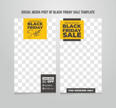 Kara Cuma indirimli pankartlarının yaratıcı vektör seti sosyal medya paylaşımı, arka plan ve internet reklamları için mükemmel.