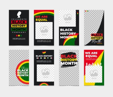 Siyahların Tarihi ayı için sosyal medya şablonu. Siyahların tarihi, Afrikalı Amerikan tarihi kutlaması, Afrikalı Amerikan tarihi. Yıllık kutlama.. 
