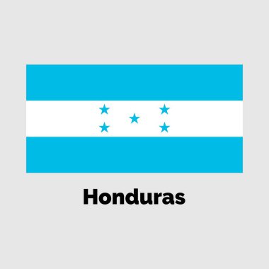 Grafik ve web tasarımı için gri bir arkaplan üzerinde Honduras bayrak tasarımı vektör çizimi.