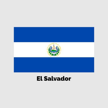 Grafik ve web tasarımı için gri bir arkaplan üzerinde El Salvador bayrak tasarımı vektör çizimi.