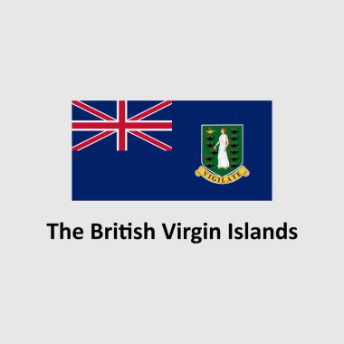 İngiliz Virjin Adaları grafik ve web tasarımı için gri bir arkaplan üzerinde bayrak tasarımı vektör çizimi.