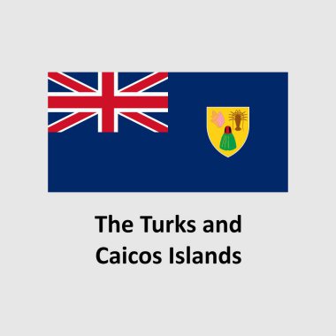 Turks ve Caicos Adaları grafik ve web tasarımı için gri bir arkaplan üzerinde bayrak tasarım vektör çizimi.