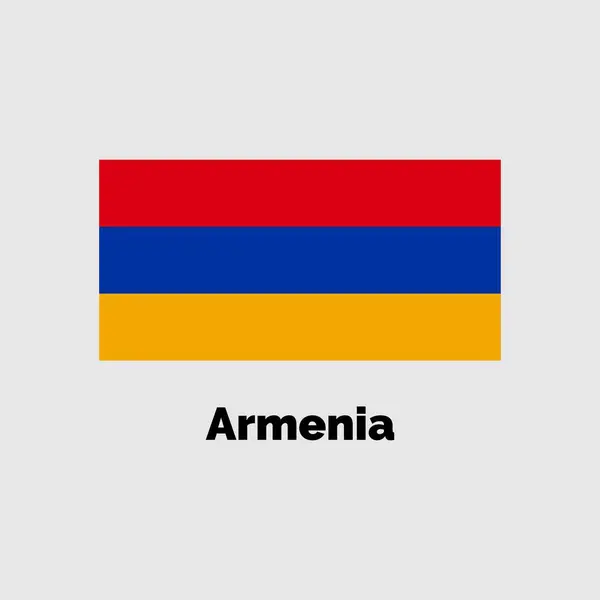 Grafik ve web tasarımı için gri bir arkaplan üzerinde Ermenistan bayrağı tasarımı vektör çizimi.