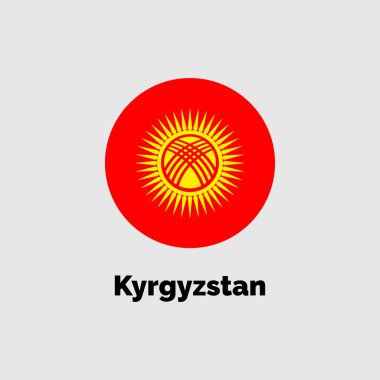 Kırgızistan grafik ve web tasarımı için gri arkaplan üzerinde bayrak tasarımı vektör çizimi. Tarihi bayrak