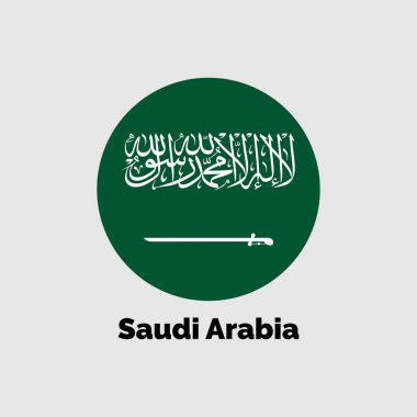 Grafik ve web tasarımı için gri arkaplan üzerinde Suudi Arabistan bayrağı tasarımı vektör çizimi.
