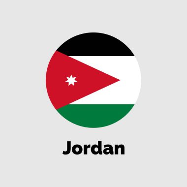 Grafik ve web tasarımı için gri bir arkaplan üzerinde Jordan bayrağı tasarımı çizimi.