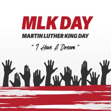 Düzenlenebilir Ölçeklenebilir EPS Martin Luther King Sosyal Medya Besleme ve Bayrak Tasarımı için Küçük Gün Amblemi