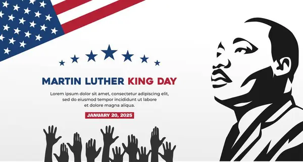 Düzenlenebilir Ölçeklenebilir EPS Martin Luther King Sosyal Medya Besleme ve Bayrak Tasarımı için Küçük Gün Amblemi
