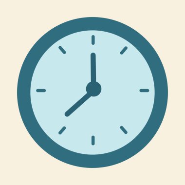 Düz saat simgesi vektörü zaman yönetimi, dakiklik, zamanlama planlaması, anımsatma araçları, mühlet izleme ve üretkenlik temalarını sembolize eder