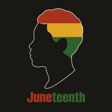 Pan-Afrika Bayrak Renkleriyle Haziran Kutlaması Silueti