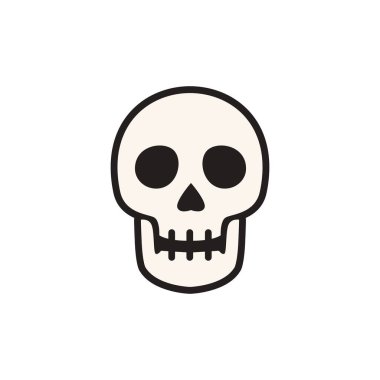 Korkunç dekorasyonlar, anatomi temalı grafikler, parti posterleri, ürkünç bir klişe ve ürkünç ürün tasarımı için düz bir Cadılar Bayramı ikonu.