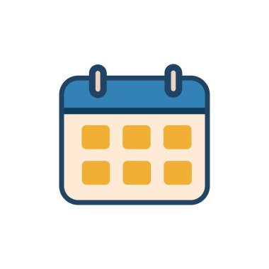 Okul programları, planlama, hatırlatıcılar, sınav tarihleri, öğrenci zaman çizelgeleri, öğrenme zaman çizelgeleri ve akademik hazırlık araçları için vektör biçiminde düz takvim simgesi