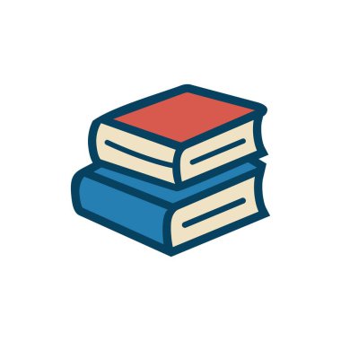 Vektör biçiminde düz yığın kitap ikonu, eğitim, okuma, okul kütüphanesi, öğrenim, edebiyat, üniversite, akademik ve öğrenme araçları tasarımı için mükemmel