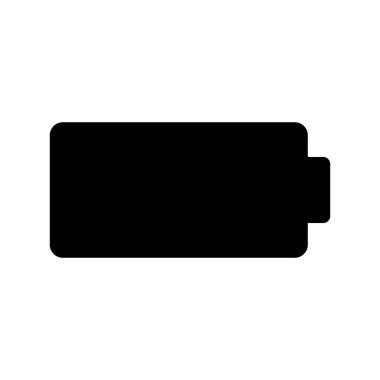 Pil düşük seviye simge vektörü, enerji durumu için siyah siluet düz sembol, şarj göstergesi ve güç kavramı