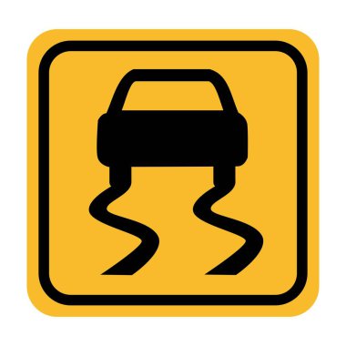 Kaygan Yol Uyarı İşareti - Islak Tedbirli Olduğunda Kaygan