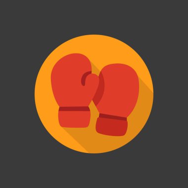 Sarı Arkaplanda Düz Simge Boks Eldivenleri