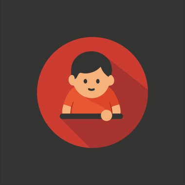 Düz Çocuk Simgesi Çocuk ve İnsan Sembolü