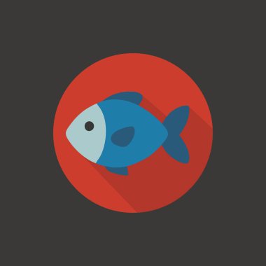 Mavi Balık Düz Vektör Simgesi