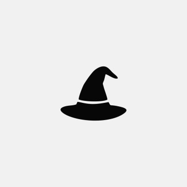 Halloween Witch Hat Icon  Spooky Wizard Hat Vector Illustration in Flat Style