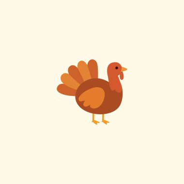 Thanksgiving Turkey Bird  Flat Vector Illustration for Holiday Feast, Autumn Festival, and Seasonal Design