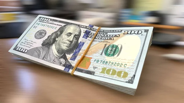 Conceito Close Dólar Americano 100 Dólares Usd — Fotografia de Stock