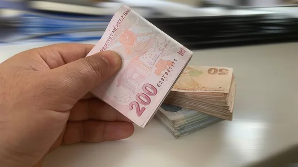 Τουρκική Λίρα Τουρκικά Χρήματα Τουρκική Τουρκική Παρτίδα — Φωτογραφία Αρχείου