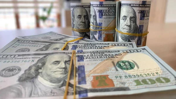 Гроші Долар Американський Прапор Банкрут Рахує Гроші Економічна Криза Концепція — стокове фото