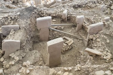 Sanliurfa 'da Göbeklitepe. Dünyanın en eski tapınağı. Göbekli Tepe bir UNESCO Dünya Mirası sahası.