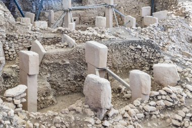 Sanliurfa 'da Göbeklitepe. Dünyanın en eski tapınağı. Göbekli Tepe bir UNESCO Dünya Mirası sahası.