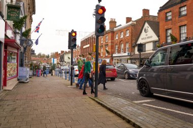 Ashby de la Zouch, İngiltere 'de ana cadde sahnesi                