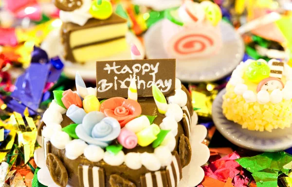 Buon Compleanno Display Torta Cioccolato — Foto Stock